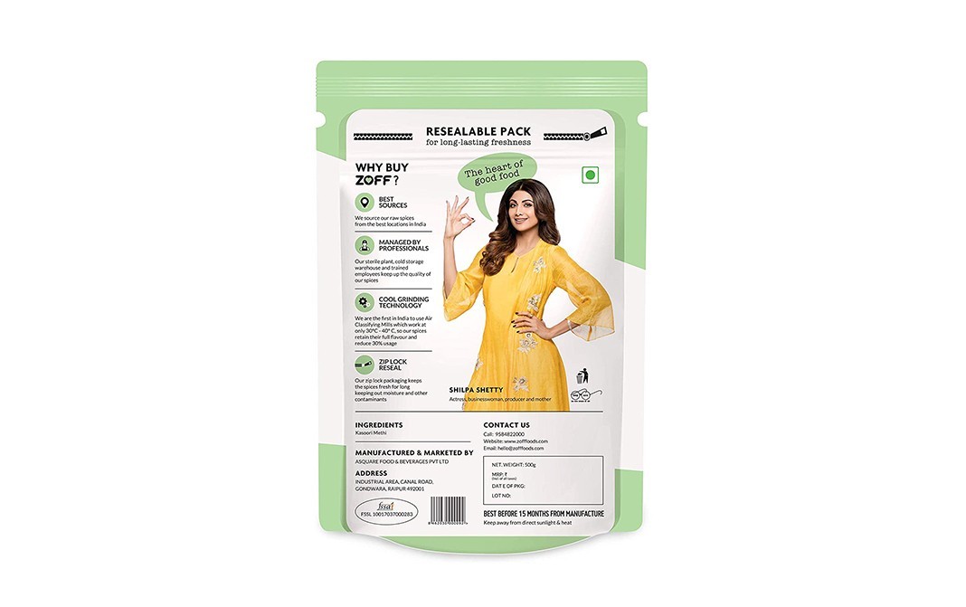 Zoff Kasoori Methi Leaves    Pack  500 grams